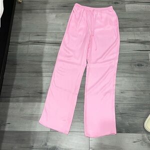 Zara pink long tie front pants